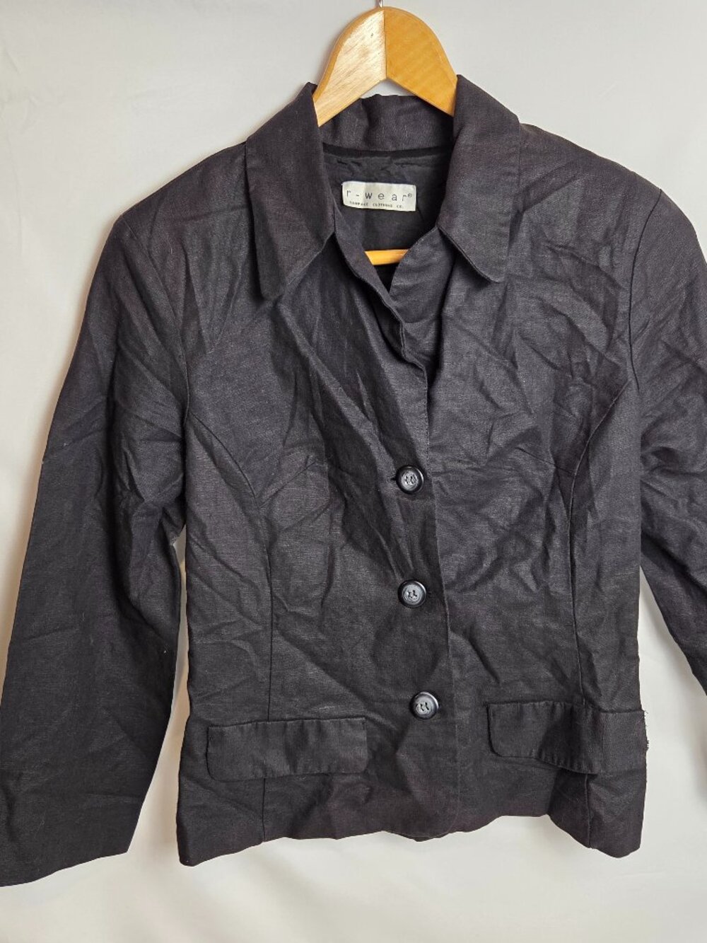 R-Wear Rampage Black Button-Down Collared Blazer Jacket Women's Business Casual